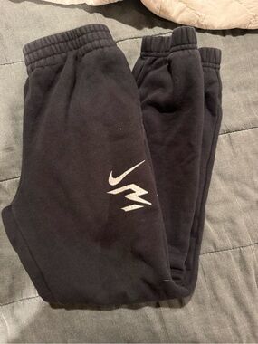 Nike Black Jogger Sweatpants with White Swoosh